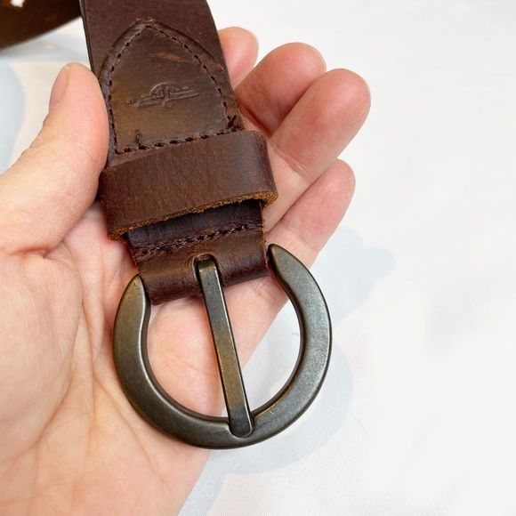 Brown Leather Die Cut Belt - Picture 5 of 6